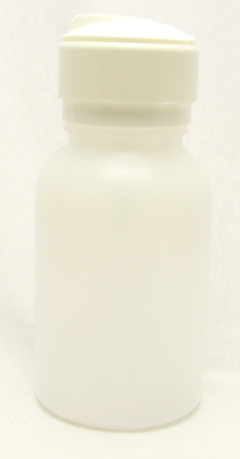 Clear - Round - White Top - 8 oz. - Click Image to Close