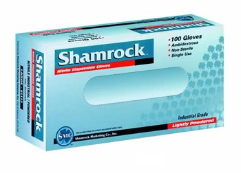 Shamrock Gloves - Large - Latex - Powdered - Click Image to Close